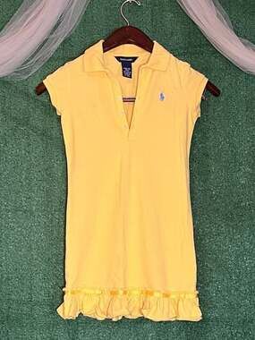 Ralph Lauren Girls Yellow Polo Dress Size M (8/10)